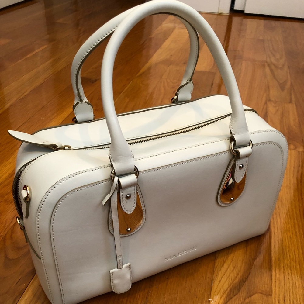 Mazzini white leather bag